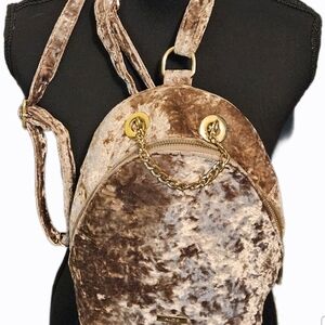 ALDO Crushed Velvet Mini Backpack Champagne Pink